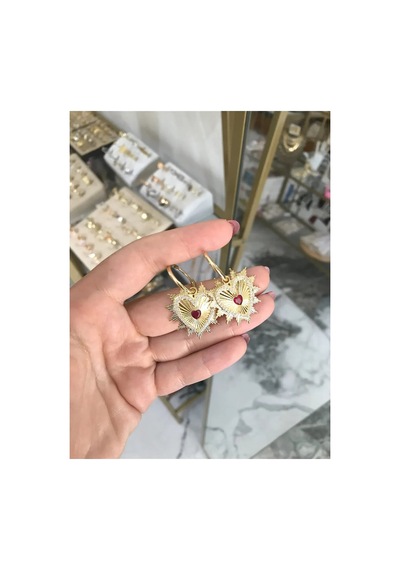 Özel Seri Kalp Model Küpe Altın