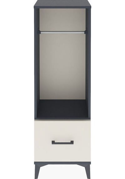 Arges Dolap Tek Raflı Tek Çekmeceli Tek Askılı 44x30x134 Antrasit-aytaşı Antrasit