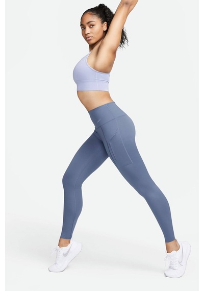 Nike Go Firm Support High Rise Full Length Kadın 6 Cepli Antreman Taytı Koyu Mavi