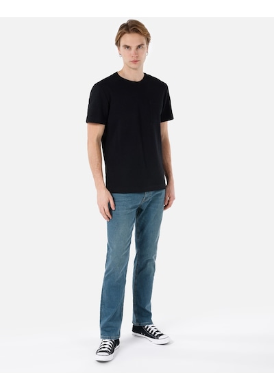 Colin's Colins Regular Fit Yuvarlak Yaka Düz Erkek Siyah Kısa Kol Tişört Cl1067785 Q1.v1 Blk Siyah