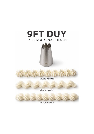 Krema Duyu Ve Pasta Süsleme Ucu + 2 Adet Şanti Torbası No: 9ft Diğer