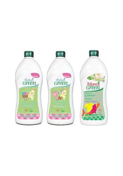 Baby's Green Kokusuz Bebek Çamaşır Deterjanı + Çamaşır Yumuşatıcı + Çamaşır Suyu Sabun Kokulu 750 ML