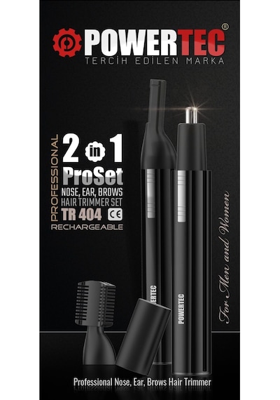 Powertec TR-404 Burun Kulak Kaş Şekillendirici Proset Tıraş Makinesi