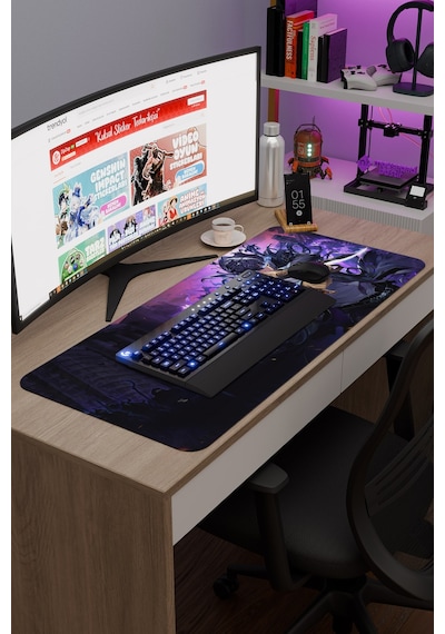 Solo Leveling Anime V2 - 90x40 Xxl Gaming Kauçuk Kaymaz Taban Mouse Pad Fare Altlığı