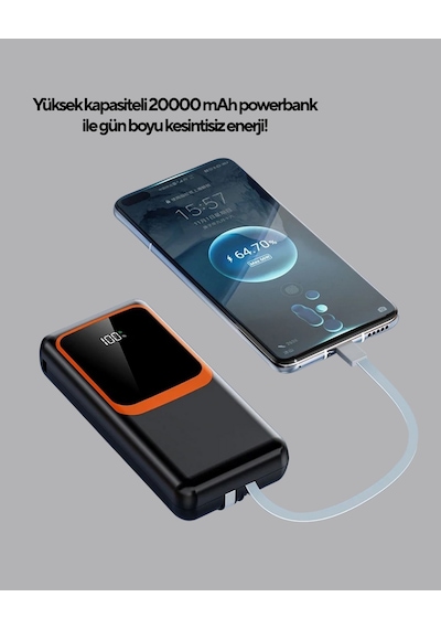 Powerbank 20000 Mah Yüksek Kapasiteli Ve 22.5w Hızlı Şarj Destekli