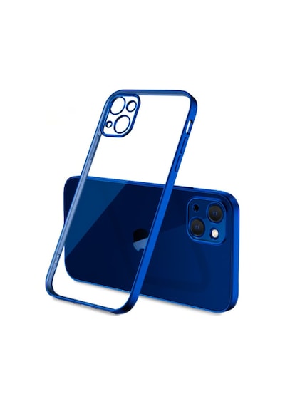 Apple Uyumlu iPhone 13 Mini Renkli Kenar Seffaf Kilif Kamera Korumali Silikon 209650112 - Renk / Mor