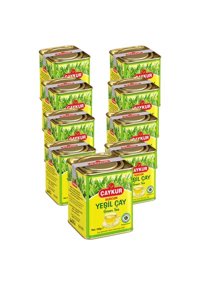 Burcum Yeşil Dökme Çay Teneke Kutu 100 Gr. Dokuzlu Paket