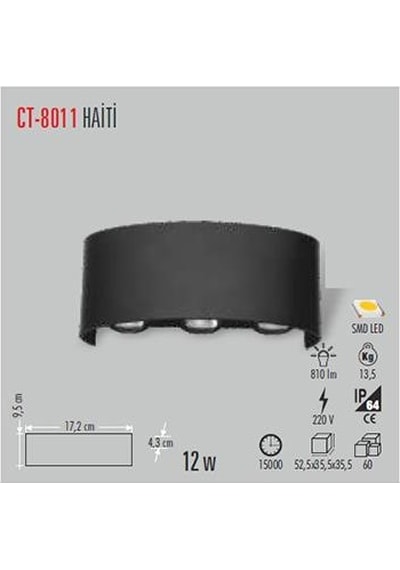 Cata Ct-8011 10w Haiti Dış Mekan Aplik Günışığı 3200k Ip64 Gün Işığı