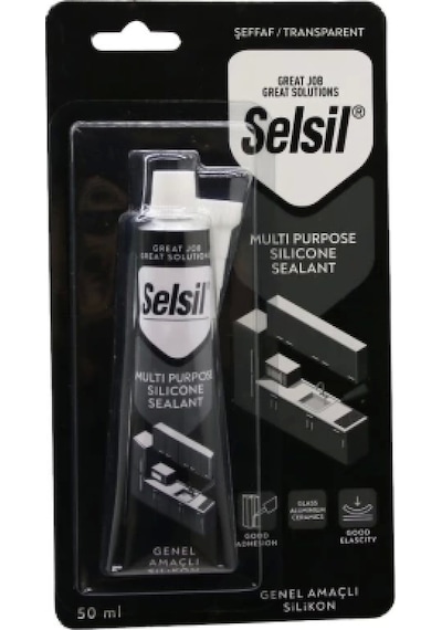 Selsil Tüp Silikon 50ml - Şeffaf Çok Renkli