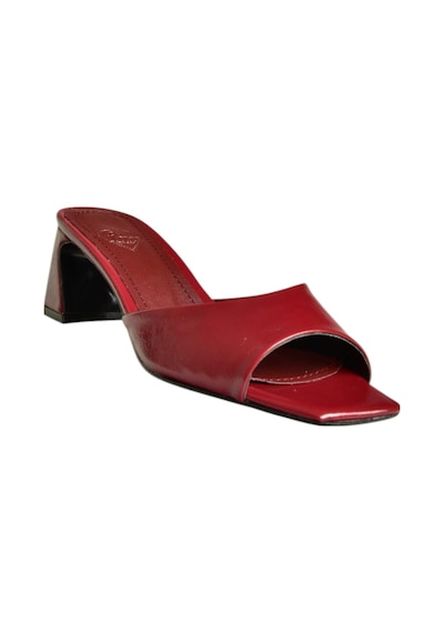 Fox Shoes U654081109 Bordo Kalın Topuklu Kadın Terlik Bordo