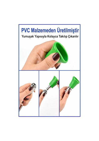 Robeve Bear Force 4 Lü Basınçlı Yıkama Nozul Seti 1/4 Quick Connect 0 15 25 40 Paslanmaz Çelik Basınçlı Yıkama Uçları Araç Yıkama Nozul Seti Nozzle Seti