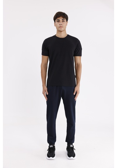 Esnek Bel Lastikli Yan Cepli Arka Cepli Daralan Paça Minimal Logo Detaylı Konforlu Spor Eşofman Altı Navyblue