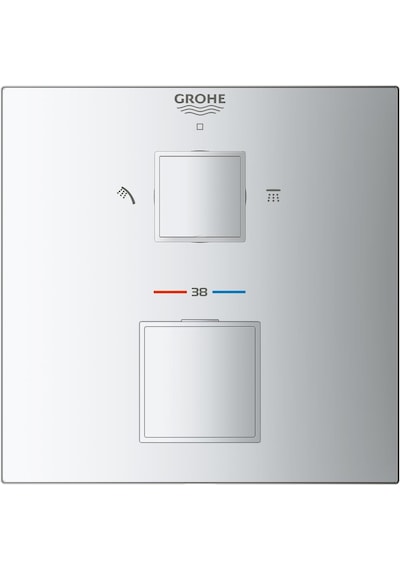Grohe Grohtherm Cube Termostatik Banyo Duş Bataryası 2 Çıkışlı Di Krom