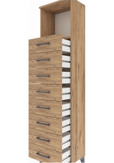 Arges Dolap Tek Raflı 8 Çekmeceli 44x30x182 Çam-çam Çam Arges Dolap Tek Raflı 8 Çekmeceli 44x30x182 Çam-çam Çam