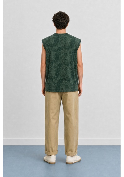 Respire Erkek Yıkamalı Tank Top Atlet Nefti