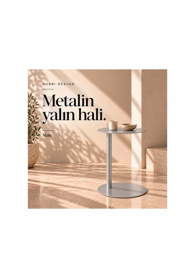 Slate Metal C Sehpa Modern Tasarım Elips Tablalı Minimalist Koltuk Yanı Sehpa Gümüş - 935314037 Gümüş