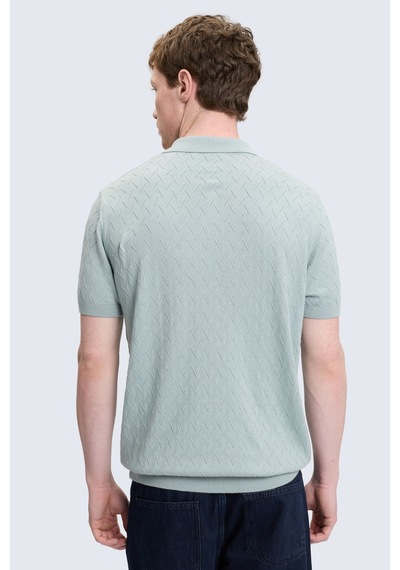 Hatemoğlu Yeşil Regular Fit Polo Yaka Pamuklu Tişört
