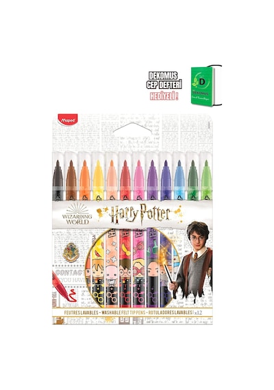 Maped X Dekomus Lisanslı Harry Potter Magic School Collection 12'li Keçeli Kalem "dekomus Cep Defteri Hediyeli" Altın