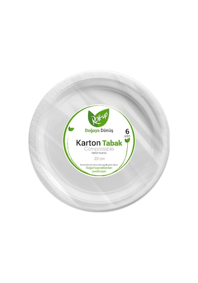 Roll-up Doğaya Dönüş Karton Tabak 6'lı 22 Cm 2 Adet Çok Renkli