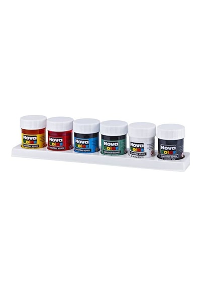 Nova Color Su Bazlı Cam Boyası 6 Renk x 25 ML. Çok Renkli