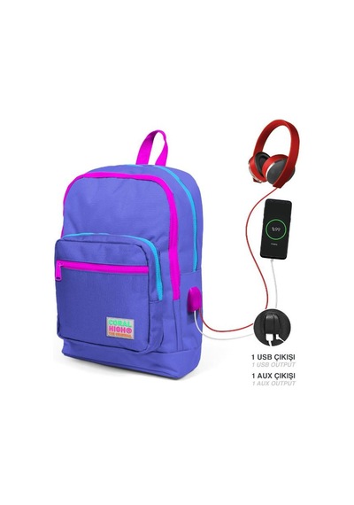 Coral High Kids Lavanta Usb'li 3 Lü Okul Çanta Seti Set0123803 Çok Renkli