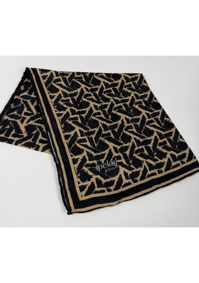 İpekal Soft Pamuk Eşarp-90 X 90 -06100 Siyah-Sarı