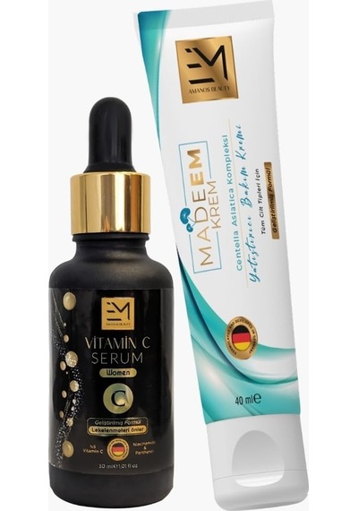 2'li Cilt Bakım Seti - Kadın Madeem Krem/vitamin C Serum Profesyonel Günlük Kullanım