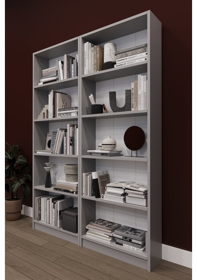 Asra Trend 2 Modüllü Kitaplık K-003 %100 MDF 10 Bölmeli Modern Ofis Çalışma Masası Yanı Rafı Kül Gri Asra Trend 2 Modüllü Kitaplık K-003 %100 MDF 10 Bölmeli Modern Ofis Çalışma Masası Yanı Rafı Kül Gri