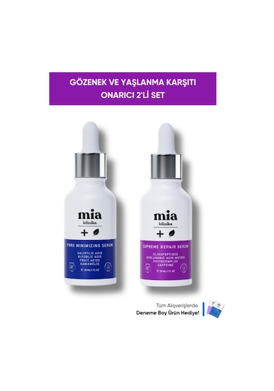 Mia Klinika Gözenek Siyah Nokta Gidermeye Yardımcı Serum ve Yaşlanma Karşıtı Onarıcı Serum 2'li Set
