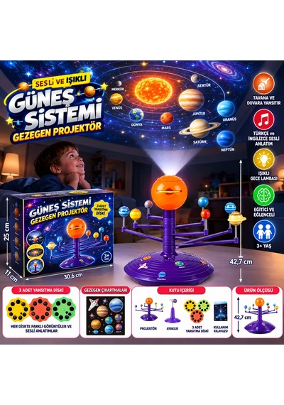 Bşkvirgo Sesli Ve Işıklı Güneş Sistemi Gezegen Projektör Bsk2026
