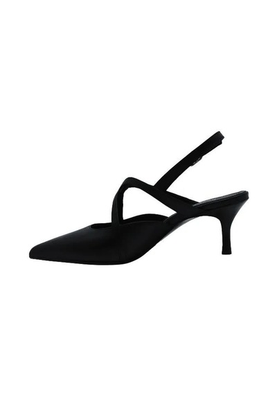 Poletto Hakiki Deri Sıyah Ayakkabı Stiletto 9841 84-1336 Siyah