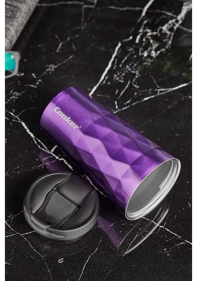 Cooker Lüx 350 ML Prizma Çelik Termos Mug Mor - Ckr2048