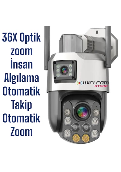 İcsee 6 Mp Çift Kameralı 36x Optik Zoom Büyük Ptz Wifi Kamera İcsee 6 Mp Çift Kameralı 36x Optik Zoom Büyük Ptz Wifi Kamera