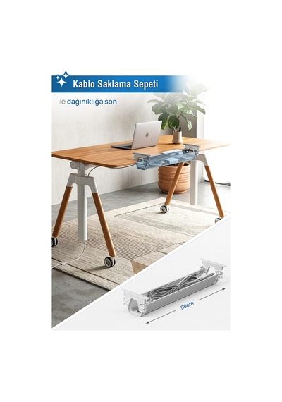 O-flex Oak Yükseklik Ayarlı Çalışma Masası Meşe