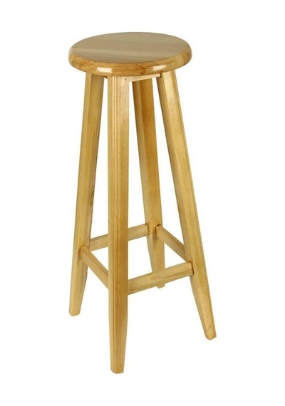 Tabure Yuvarlak Ahşap Naturel Renk 60 Cm Yükseklik