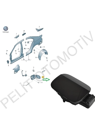 Jetta 2011-2018 Depo Yakıt Kapağı 5c6809857e Siyah