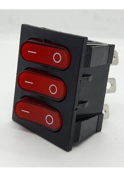 Üçlü Işıklı Anahtar On-Off 9P Ic-135