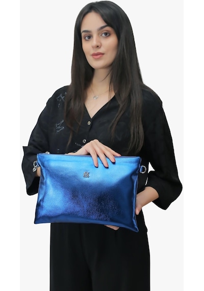 Sosela 67-6016 Kadın Lavio Saks Portföy Çanta - Saks Saks Mavi