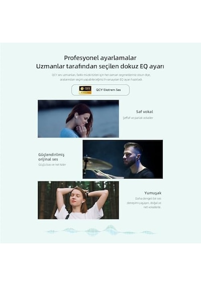 Qcy Ailybuds Lite Enc Gürültü Engelleme Bluetooth 5.3 Kablosuz Kulaklık T29 Siyah