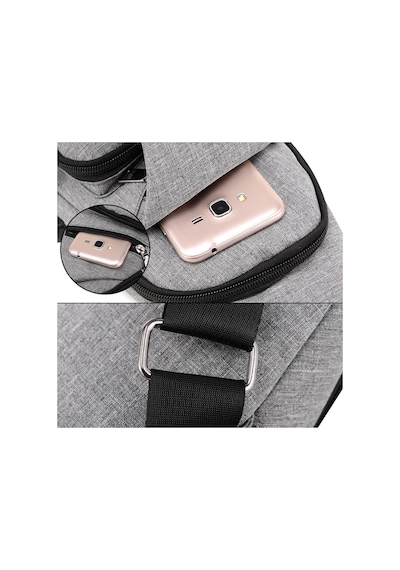 Unisex Power Bank Destekli Mavi Renk Göğüs Çantası Mavi