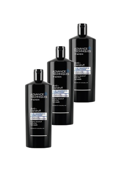 Avon Advance Techniques Kepek Önleyici 2'si 1 Arada Şampuan Ve Saç Kremi 3 x 700 ML