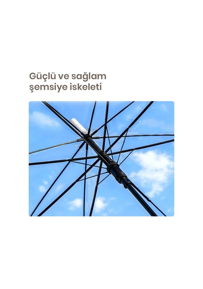 Spanspace Şeffaf 8 Telli Şemsiye, Şeffaf