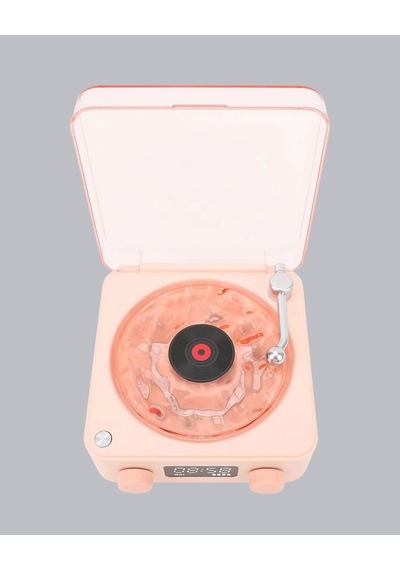 Hubrendy Tekno 3-ü-1 Gece Işığı Bluetooth Hoparlör Ve Dijital Saat Vintage Plak Çalar Tasarımlı