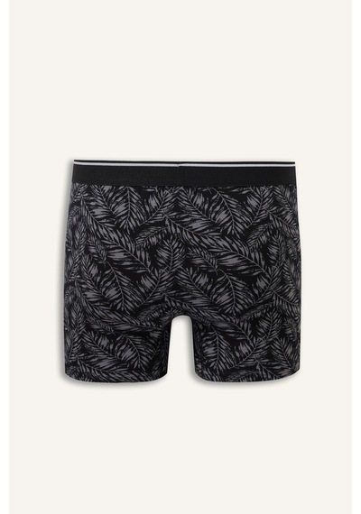 Defacto Regular Fit Yaprak Desenli Beli Lastikli 3lü Boxer I1786ax26aubk81 Siyah-bk81