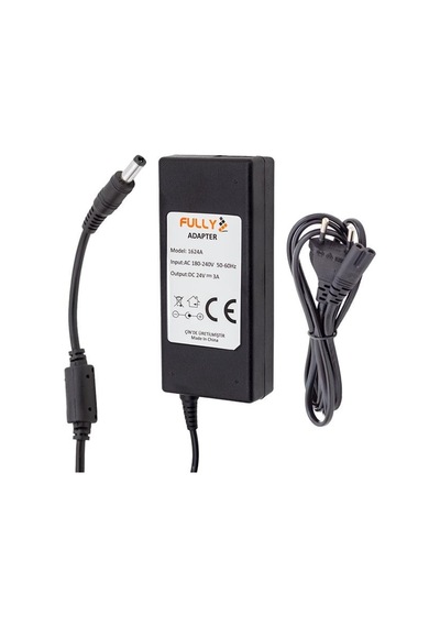 Fully O-1624a 24 Volt - 3 Amper Plastik Kasa Masaüstü Adaptör 5.5 2.5 Uç