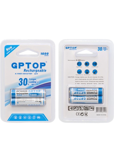 Ni-mh, 1.2v 1600mah, Aaa Şarj Edilebilir, Şarjlı İnce Kalem Pil, 2'li Paket