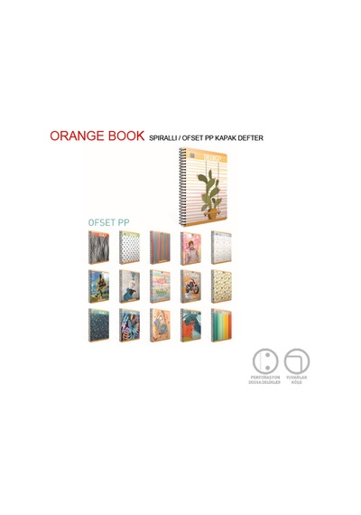 Gıpta Orange Book Spiralli Offset Plastik Defter A4 120 Yp Çizgili 4954 Çok Renkli