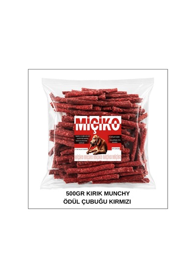 Köpekler İçin Kırık Munchy Ödül Çubuğu 500gr Kırmızı