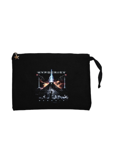 Hypocrisy Worship Siyah Clutch Astarlı Cüzdan / El Çantası Siyah