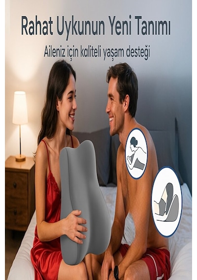 Vıscora Üçgen Pozisyon Yastığı İlişki Ve Dinlenme Pozisyon Desteği 3d Ergonomik Visco 23x50x40 Gri